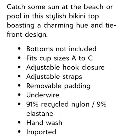 ROXY BIKINI TOP MIND OF FREEDOM PEACH AMBER TIE FRONT UNDERWIRE BIKINI TOP NWT - Picture 4 of 6